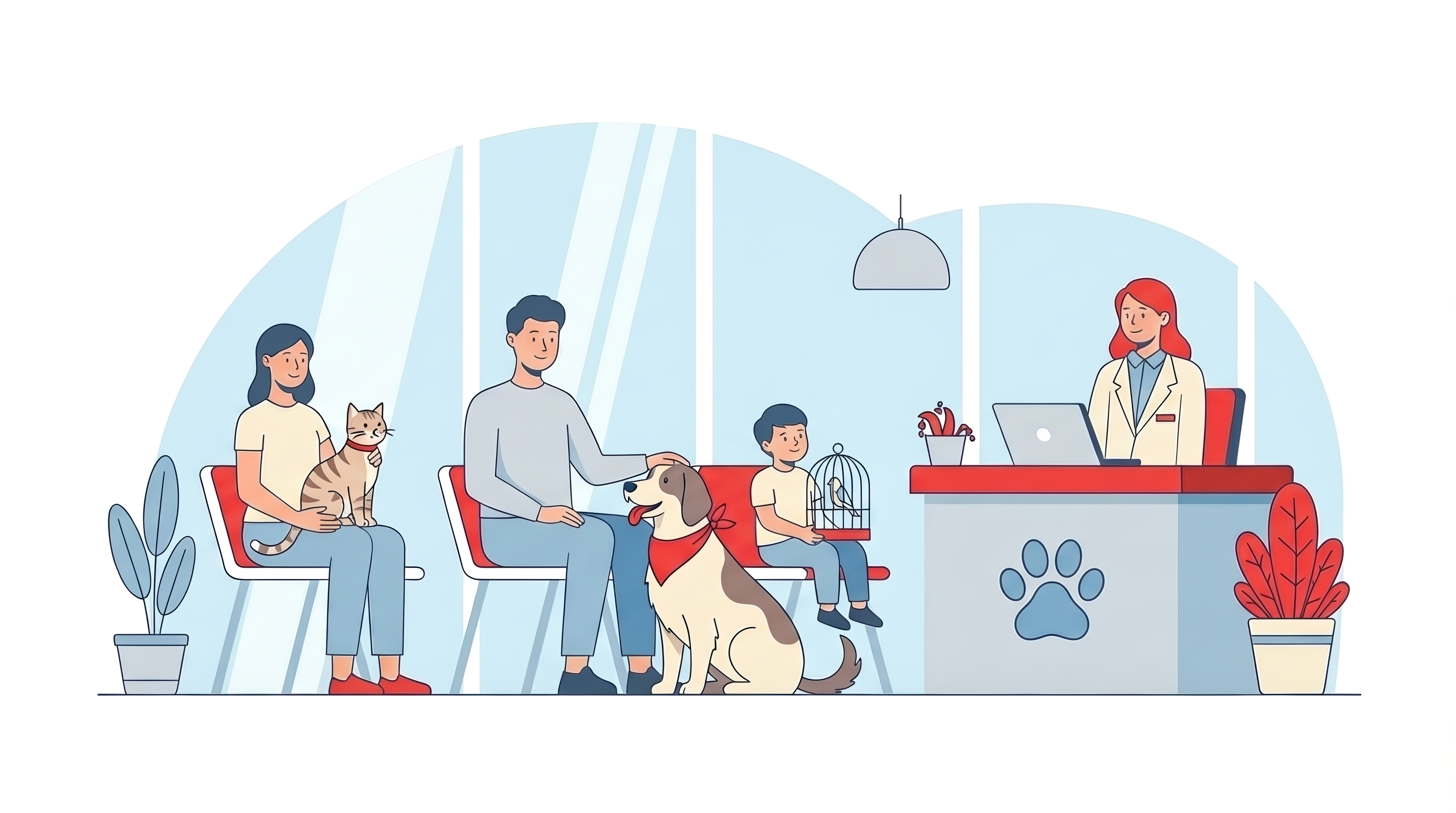 Veterinari professionali con cani e gatti